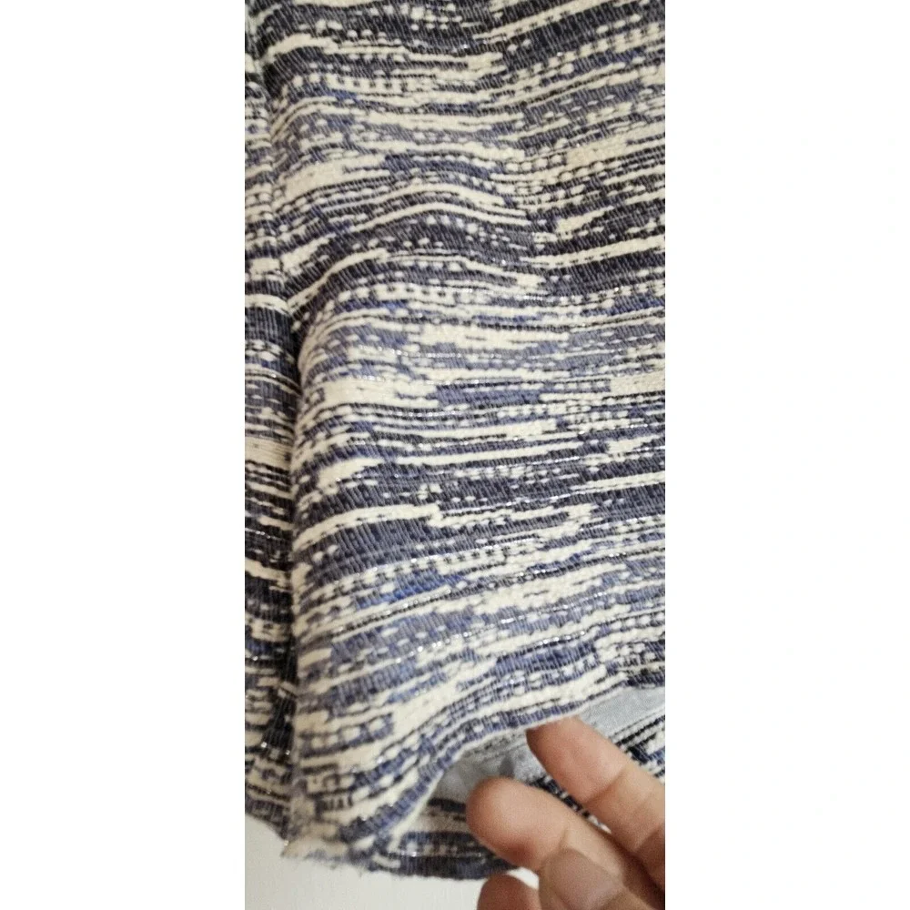 Katherine Barclay MONTREA striped silver thread tweed textured shorts women Sz 6